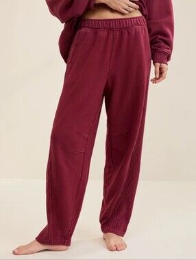 Aerie Oh Snap ! Barrel Sweatpants,Cozy Wide Leg Lounge Pants,Goddess,S